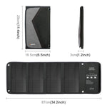 HAWEEL 28W 접이식 태양광 패널 충전기, 5V 3A 최대 듀얼 USB 포트, 28W 패널(B)