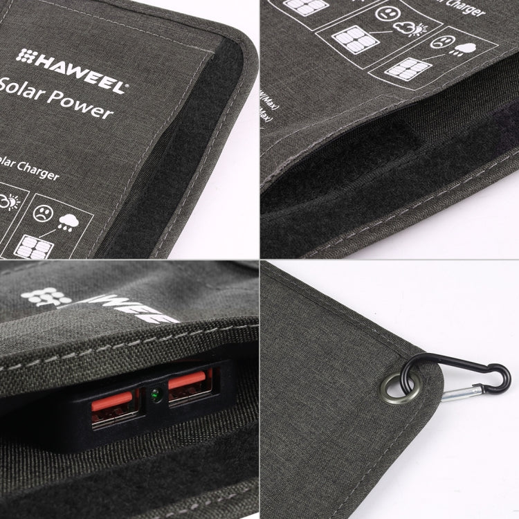 HAWEEL 28W 접이식 태양광 패널 충전기, 5V 3A 최대 듀얼 USB 포트, 28W 패널(B)