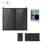 HAWEEL 12W 2패널 접이식 태양광 패널 충전 가방 5V / 3.1A 최대 듀얼 USB 포트, QC3.0 및 AFC 지원, 12W 2패널