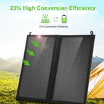 HAWEEL 12W 2패널 접이식 태양광 패널 충전 가방 5V / 3.1A 최대 듀얼 USB 포트, QC3.0 및 AFC 지원, 12W 2패널