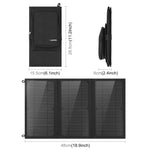 HAWEEL 18W 3패널 접이식 태양광 패널 충전기 가방, 5V / 3.1A 최대 듀얼 USB 포트 지원, QC3.0 및 AFC 지원, 18W 3패널