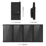 HAWEEL 24W 4패널 접이식 태양광 패널 충전기 가방, 5V / 3.1A 최대 듀얼 USB 포트 지원, QC3.0 및 AFC 지원, 24W 4패널