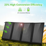 HAWEEL 24W 4패널 접이식 태양광 패널 충전기 가방, 5V / 3.1A 최대 듀얼 USB 포트 지원, QC3.0 및 AFC 지원, 24W 4패널