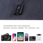HAWEEL 휴대용 20W 단결정 실리콘 태양광 패널 충전기, USB 포트 및 홀더, 타이거 클립 포함, QC3.0 및 AFC 지원