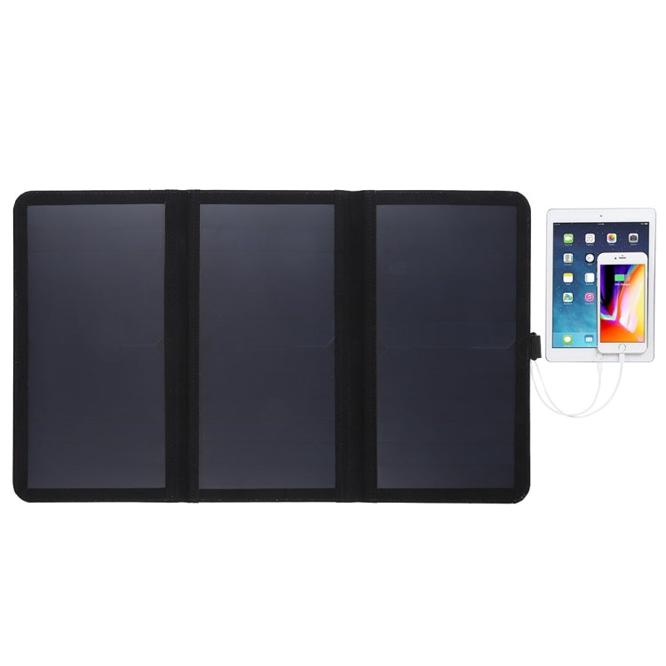 HAWEEL 21W 초박형 3단 접이식 5V / 3A 태양광 패널 충전기, 듀얼 USB 포트 지원, QC3.0 및 AFC 지원, 초박형 21W