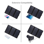 HAWEEL 21W 초박형 3단 접이식 5V / 3A 태양광 패널 충전기, 듀얼 USB 포트 지원, QC3.0 및 AFC 지원, 초박형 21W