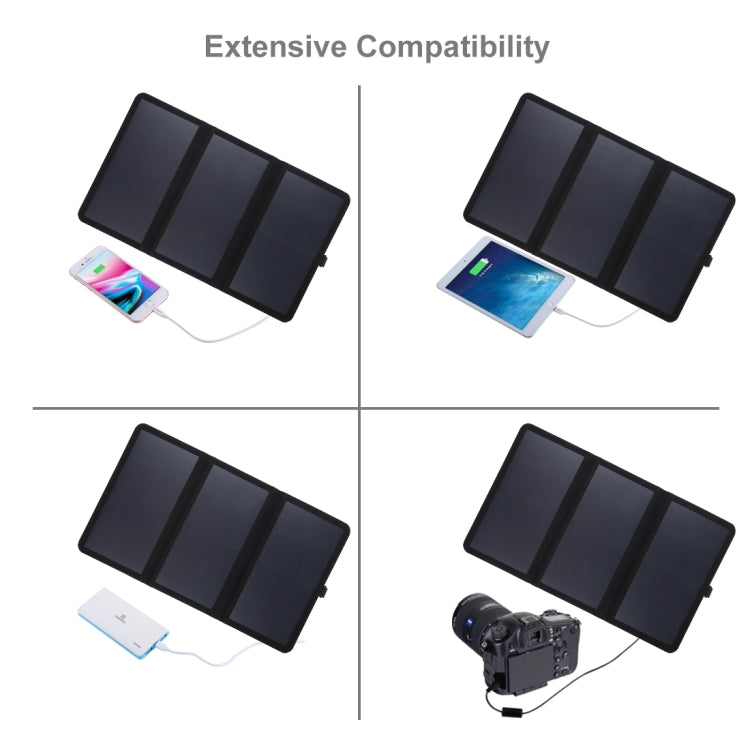 HAWEEL 21W 초박형 3단 접이식 5V / 3A 태양광 패널 충전기, 듀얼 USB 포트 지원, QC3.0 및 AFC 지원, 초박형 21W