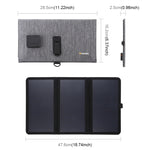 HAWEEL 21W 초박형 3단 접이식 5V / 3A 태양광 패널 충전기, 듀얼 USB 포트 지원, QC3.0 및 AFC 지원, 초박형 21W