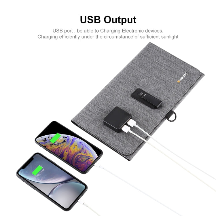 HAWEEL 21W 초박형 3단 접이식 5V / 3A 태양광 패널 충전기, 듀얼 USB 포트 지원, QC3.0 및 AFC 지원, 초박형 21W