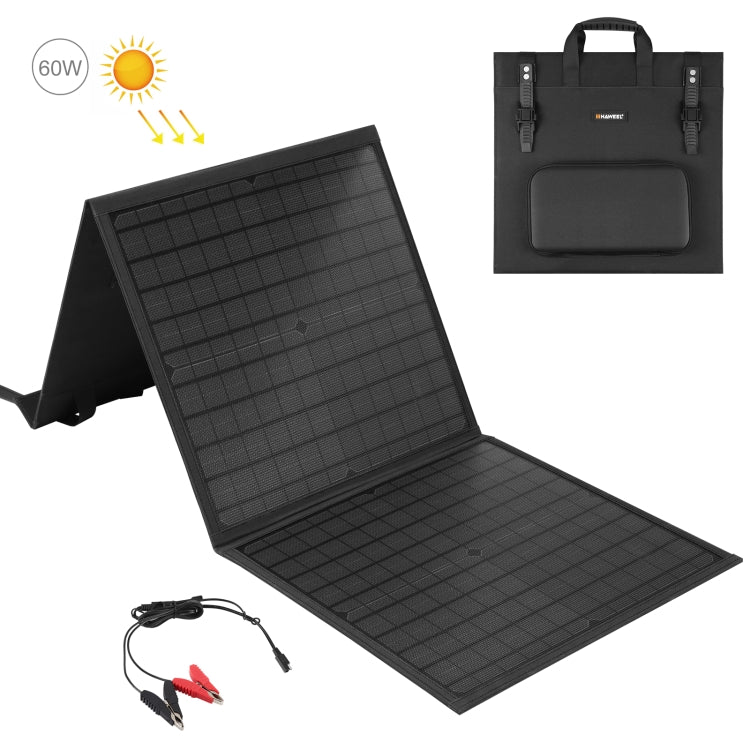 HAWEEL 60W 접이식 태양광 패널 충전기 여행용 접이식 가방, 60W