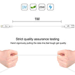 HAWEEL 25W 3A USB-C / Type-C to 8 Pin PD Fast Charging Cable for iPhone, iPad, Cable Length:1m, Type-C to 8 Pin 1m