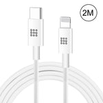 HAWEEL 25W 3A USB-C / 타입-C to 8핀 PD 고속 충전 케이블 아이폰, 아이패드용, 케이블 길이: 2m, 타입-C to 8핀 2m