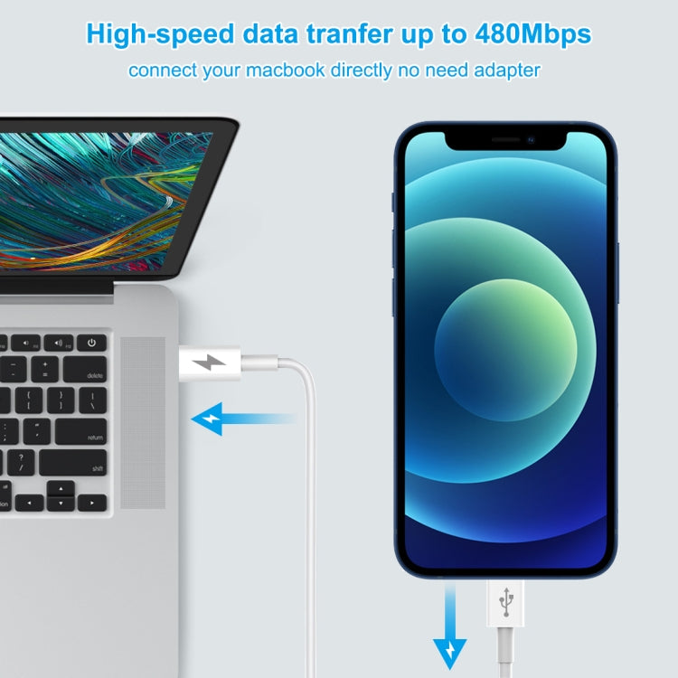 HAWEEL 25W 3A USB-C / 타입-C to 8핀 PD 고속 충전 케이블 아이폰, 아이패드용, 케이블 길이: 2m, 타입-C to 8핀 2m