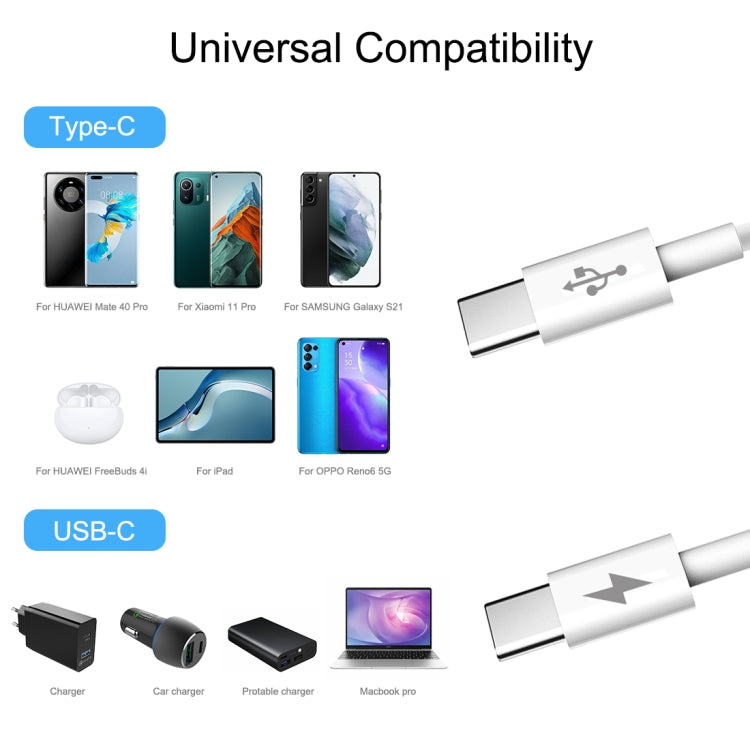 HAWEEL 25W 3A 타입-C / USB-C to 타입-C / USB-C PD 고속 충전 데이터 케이블, 길이: 2m, 타입-C to 타입-C 2m