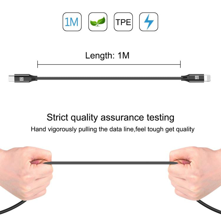 HAWEEL 1m USB-C / 타입-C to 8핀 OTG 동기화 데이터 / 충전 케이블