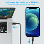 HAWEEL 1m USB-C / 타입-C to 8핀 OTG 동기화 데이터 / 충전 케이블