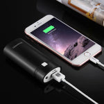 HAWEEL DIY 2x 18650 배터리 (미포함) 5600mAh 보조 배터리 케이스 USB 출력 및 표시등 포함, DIY 2배터리(블랙), DIY 2배터리(화이트)