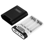 HAWEEL DIY 4 x 18650 배터리 (미포함) 10000mAh 보조 배터리 케이스 2 x USB 출력 및 디스플레이 포함 아이폰, 갤럭시, 소니, HTC, 구글, 화웨이, 샤오미, 레노버 및 기타 스마트폰용, DIY 4 x 18650 10000mAh 배터리 (미국)
