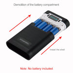 HAWEEL DIY 4 x 18650 배터리 (미포함) 10000mAh 보조 배터리 케이스 2 x USB 출력 및 디스플레이 포함 아이폰, 갤럭시, 소니, HTC, 구글, 화웨이, 샤오미, 레노버 및 기타 스마트폰용, DIY 4 x 18650 10000mAh 배터리 (미국)