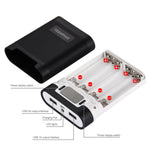 HAWEEL DIY 4 x 18650 배터리 (미포함) 10000mAh 보조 배터리 케이스 2 x USB 출력 및 디스플레이 포함 아이폰, 갤럭시, 소니, HTC, 구글, 화웨이, 샤오미, 레노버 및 기타 스마트폰용, DIY 4 x 18650 10000mAh 배터리 (미국)