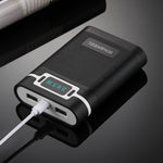 HAWEEL DIY 4 x 18650 배터리 (미포함) 10000mAh 보조 배터리 케이스 2 x USB 출력 및 디스플레이 포함 아이폰, 갤럭시, 소니, HTC, 구글, 화웨이, 샤오미, 레노버 및 기타 스마트폰용, DIY 4 x 18650 10000mAh 배터리 (미국)