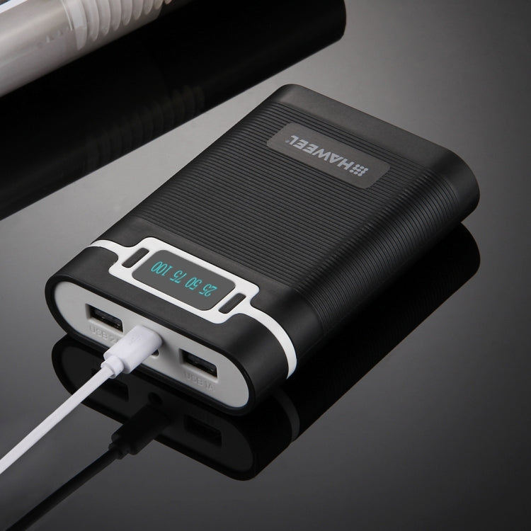 HAWEEL DIY 4 x 18650 배터리 (미포함) 10000mAh 보조 배터리 케이스 2 x USB 출력 및 디스플레이 포함 아이폰, 갤럭시, 소니, HTC, 구글, 화웨이, 샤오미, 레노버 및 기타 스마트폰용, DIY 4 x 18650 10000mAh 배터리 (미국)