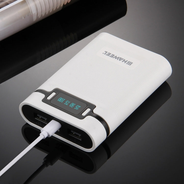 HAWEEL DIY 4 x 18650 배터리 (미포함) 10000mAh 보조 배터리 케이스 2 x USB 출력 및 디스플레이 포함 아이폰, 갤럭시, 소니, HTC, 구글, 화웨이, 샤오미, 레노버 및 기타 스마트폰용, DIY 4 x 18650 10000mAh 배터리 (미국)