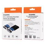 HAWEEL DIY 4 x 18650 배터리 (미포함) 10000mAh 보조 배터리 케이스 2 x USB 출력 및 디스플레이 포함 아이폰, 갤럭시, 소니, HTC, 구글, 화웨이, 샤오미, 레노버 및 기타 스마트폰용, DIY 4 x 18650 10000mAh 배터리 (미국)