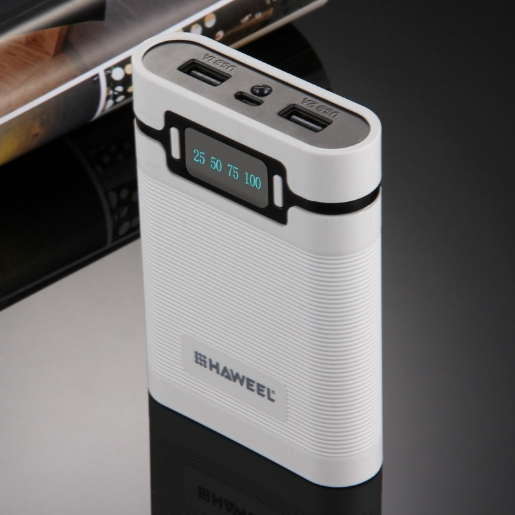 HAWEEL DIY 4 x 18650 배터리 (미포함) 10000mAh 보조 배터리 케이스 2 x USB 출력 및 디스플레이 포함 아이폰, 갤럭시, 소니, HTC, 구글, 화웨이, 샤오미, 레노버 및 기타 스마트폰용, DIY 4 x 18650 10000mAh 배터리 (미국)