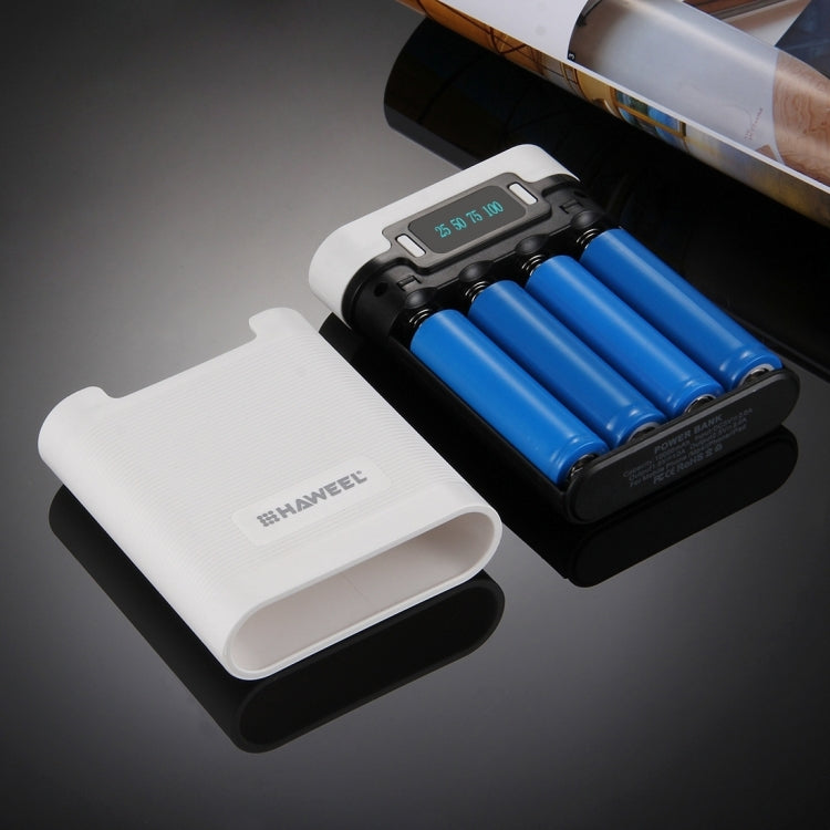 HAWEEL DIY 4 x 18650 배터리 (미포함) 10000mAh 보조 배터리 케이스 2 x USB 출력 및 디스플레이 포함 아이폰, 갤럭시, 소니, HTC, 구글, 화웨이, 샤오미, 레노버 및 기타 스마트폰용, DIY 4 x 18650 10000mAh 배터리 (미국)