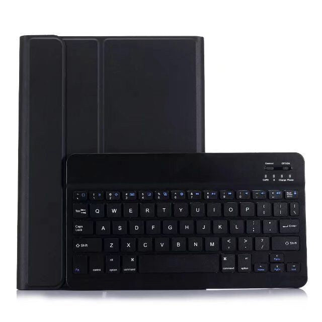 분리형 블루투스 키보드 + 가로 플립 가죽 태블릿 케이스 홀더 포함 iPad Pro 9.7인치, iPad Air, iPad Air 2, iPad 9.7인치 (2017), iPad 9.7인치 (2018)용, A07 블랙, A07 골드, A07 블루, A07 로즈 골드
