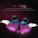 KZ ZST 서클 아이언 인이어 메가 베이스 MP3 듀얼 유닛 이어폰 마이크 없음