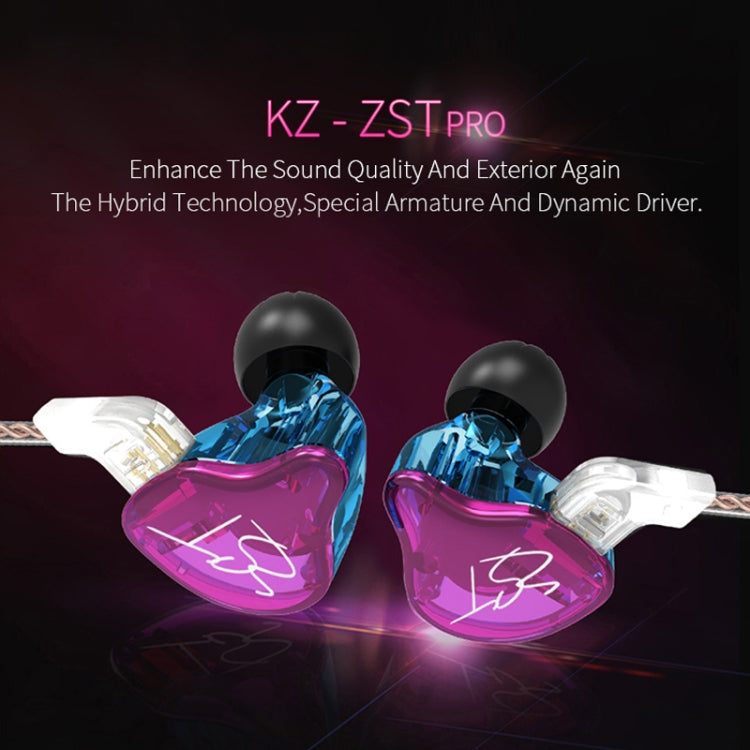 KZ ZST 서클 아이언 인이어 메가 베이스 MP3 듀얼 유닛 이어폰 마이크 없음