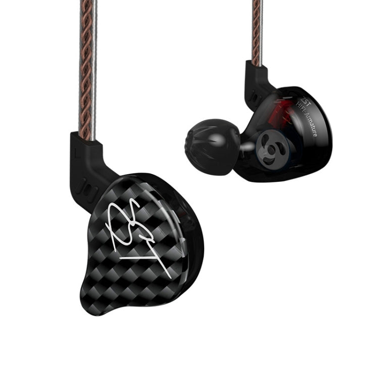 KZ ZST 서클 아이언 인이어 메가 베이스 MP3 듀얼 유닛 이어폰 마이크 없음
