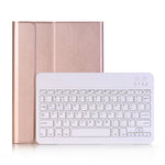 A102 iPad 10.2인치용 초슬림 분리형 블루투스 키보드 가죽 태블릿 케이스 스탠드 기능 포함, 골드, 로즈 골드, 블랙, 다크 블루