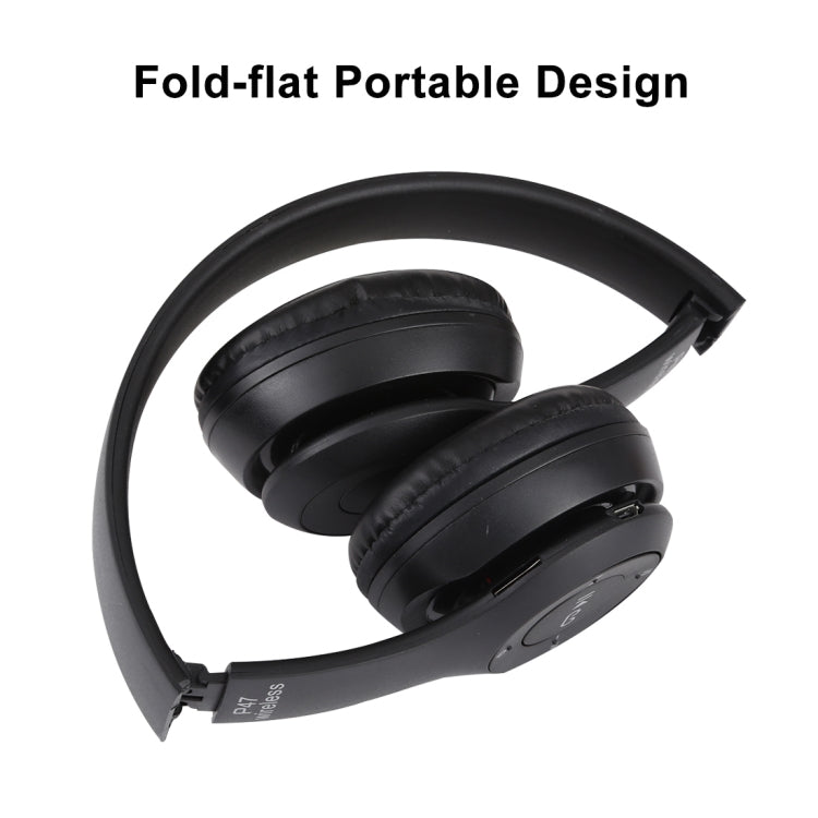 P47 접이식 무선 블루투스 헤드폰 3.5mm 오디오 잭 지원, MP3 / 통화 지원, P47 블랙, P47 블루, P47 레드, P47 화이트, P47 그린