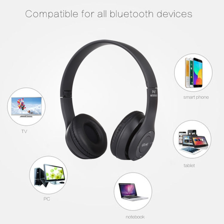P47 접이식 무선 블루투스 헤드폰 3.5mm 오디오 잭 지원, MP3 / 통화 지원, P47 블랙, P47 블루, P47 레드, P47 화이트, P47 그린