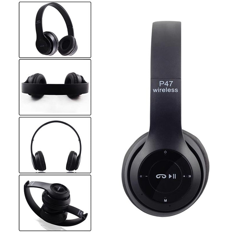 P47 접이식 무선 블루투스 헤드폰 3.5mm 오디오 잭 지원, MP3 / 통화 지원, P47 블랙, P47 블루, P47 레드, P47 화이트, P47 그린