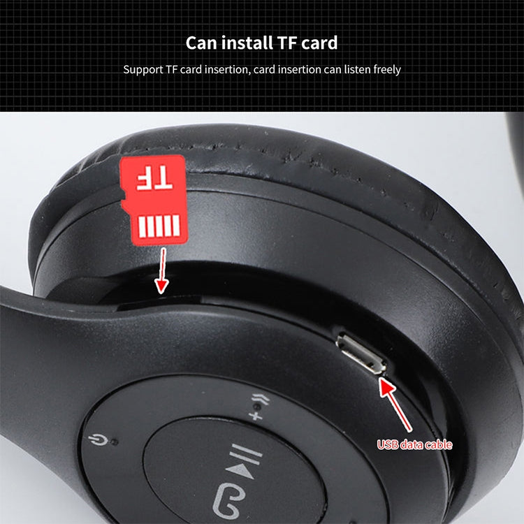P47 접이식 무선 블루투스 헤드폰 3.5mm 오디오 잭 지원, MP3 / 통화 지원, P47 블랙, P47 블루, P47 레드, P47 화이트, P47 그린