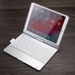F102AS iPad 10.2인치용 컬러 백라이트 회전식 블루투스 키보드 가죽 태블릿 케이스 펜 슬롯 기능 포함