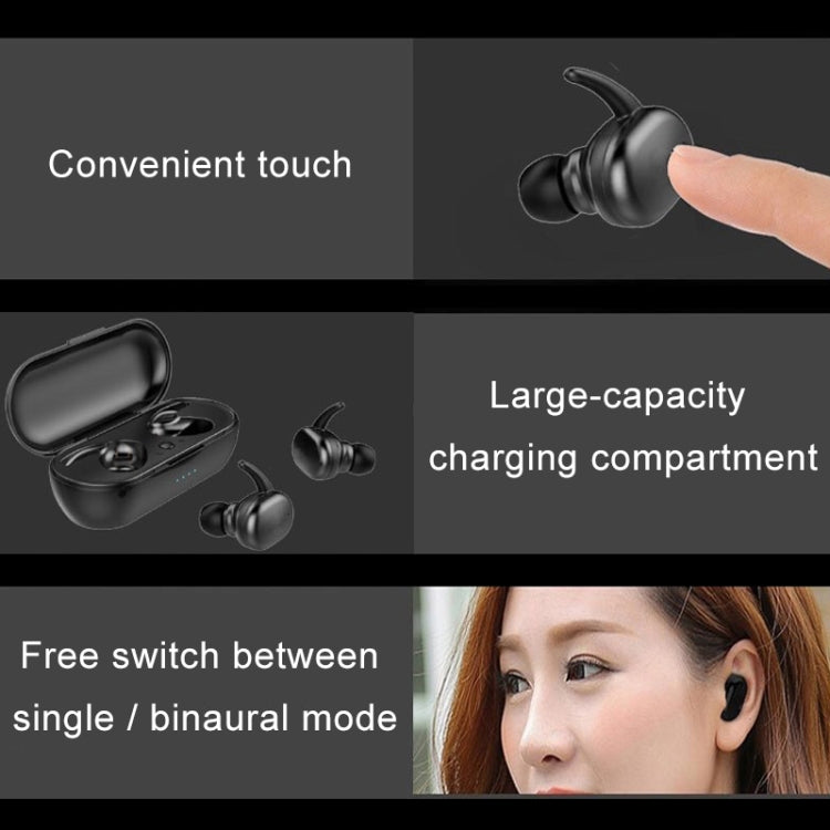 TWS-4 IPX5 방수 블루투스 5.0 터치 무선 블루투스 이어폰 충전 박스 포함, HD 통화 및 음성 안내 지원, TWS-4