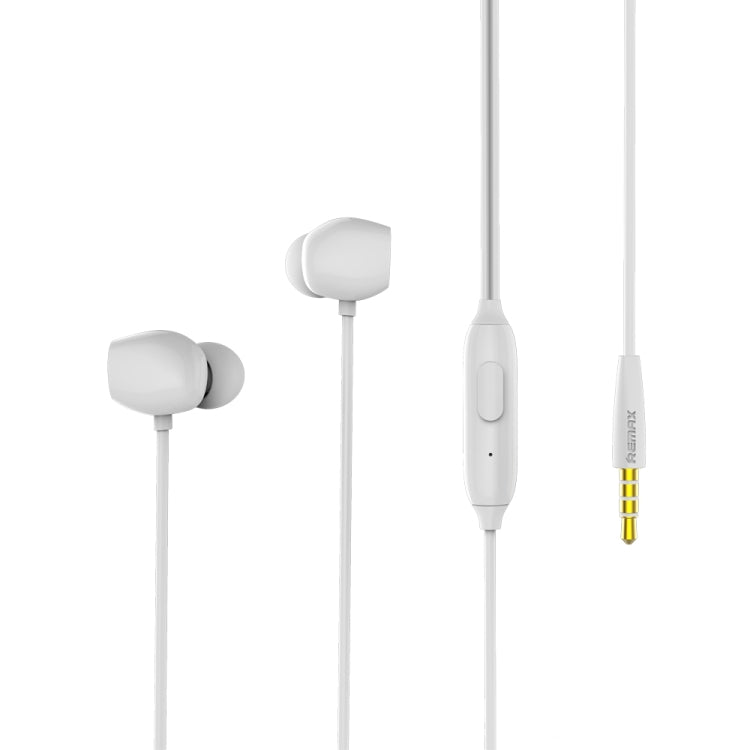 REMAX RM-550 3.5mm 골드 핀 유선 컨트롤 + 마이크 지원 핸즈프리 인이어 스테레오 뮤직 이어폰
