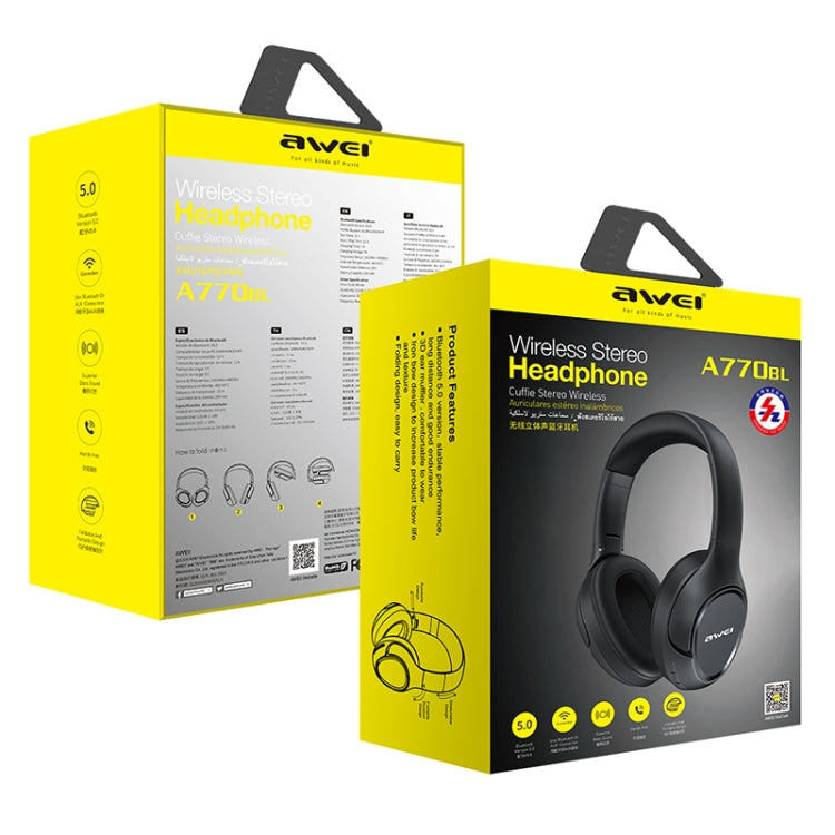 AWEI A770BL 블루투스 5.0 스테레오 무선 블루투스 헤드셋