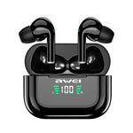 awei T29P 블루투스 V5.0 LED 디지털 디스플레이 진정한 무선 스포츠 IPX4 방수 TWS 헤드셋 충전 케이스 포함