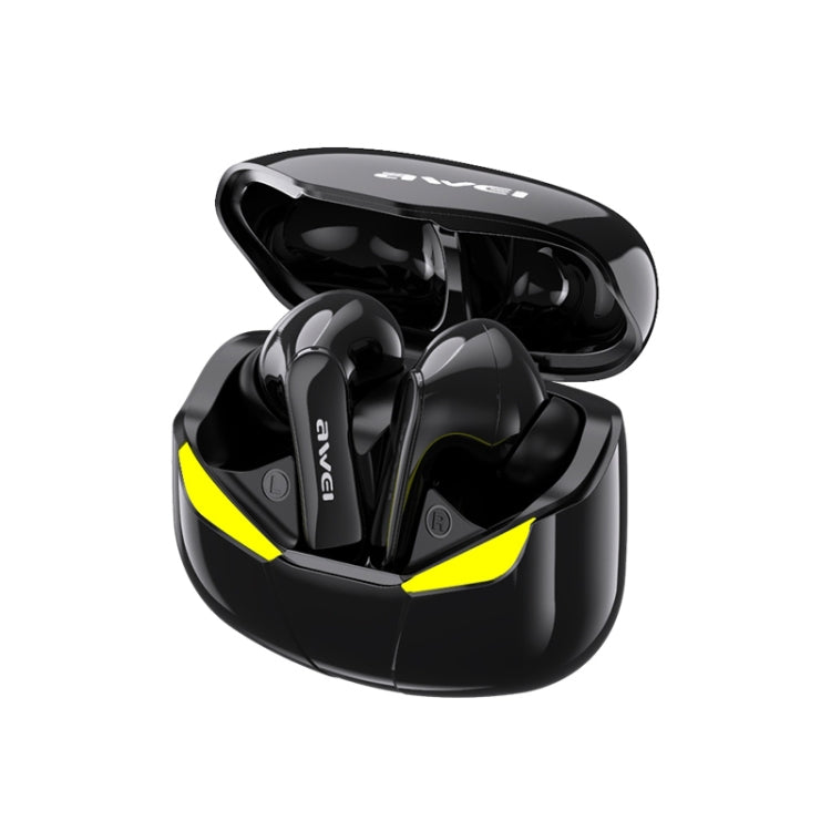 awei T35 블루투스 V5.0 진정한 무선 스포츠 게임 듀얼 모드 IPX5 방수 TWS 헤드셋 충전 케이스 포함