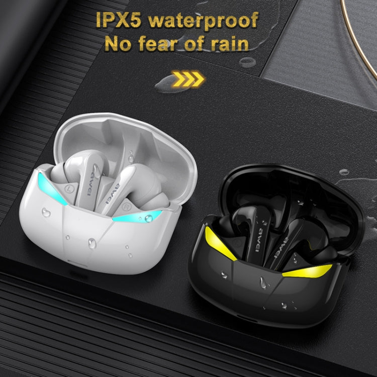 awei T35 블루투스 V5.0 진정한 무선 스포츠 게임 듀얼 모드 IPX5 방수 TWS 헤드셋 충전 케이스 포함