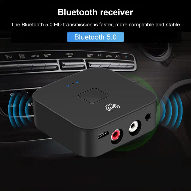 B11 블루투스 5.0 리시버 AUX NFC to 2 x RCA 오디오 어댑터, B11