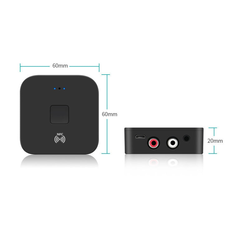 B11 블루투스 5.0 리시버 AUX NFC to 2 x RCA 오디오 어댑터, B11