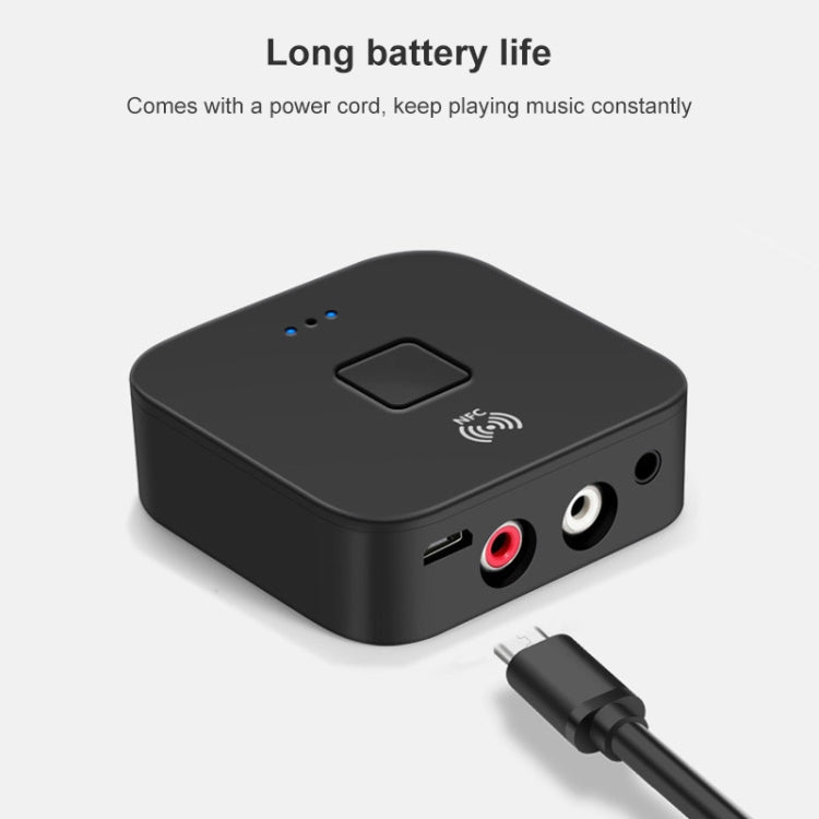 B11 블루투스 5.0 리시버 AUX NFC to 2 x RCA 오디오 어댑터, B11