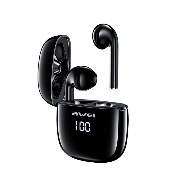 awei T28P 블루투스 V5.0 TWS 진정 무선 스포츠 LED 디스플레이 헤드셋 충전 케이스 포함